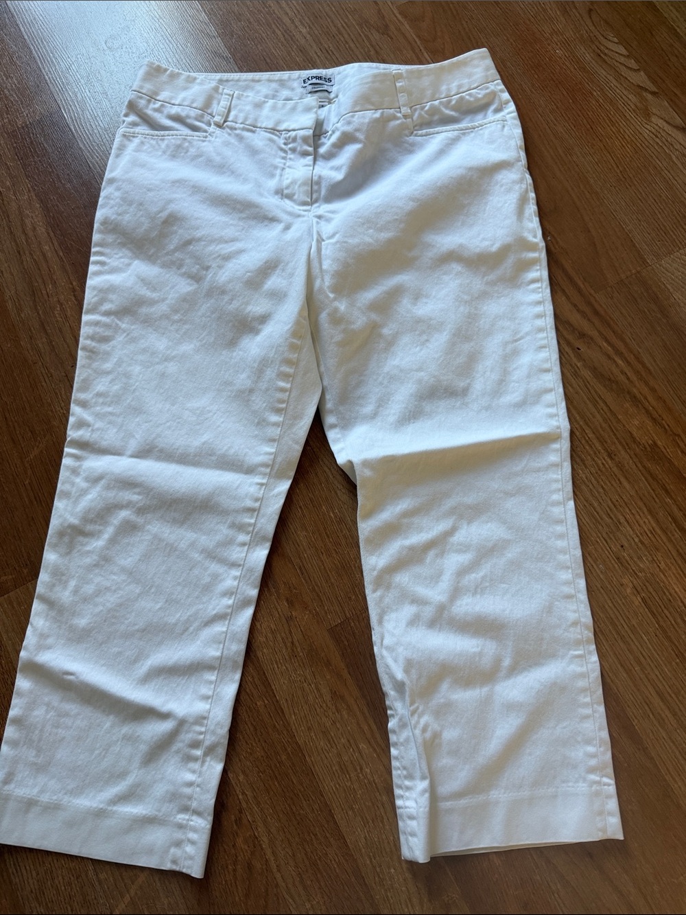 Express White Straight-Leg Pants